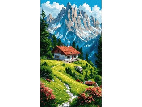 Zielony spokój 40x70 cm malowanie po numerach