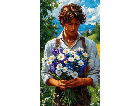 Bukiet miłości 40x70 cm malowanie po numerach