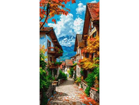 Jesienne kroki 40x70 cm malowanie po numerach