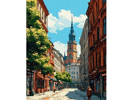 Wieżowce pamięci 40x50 cm malowanie po numerach