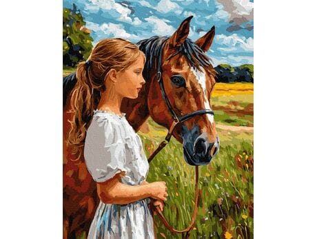 Końskie serce, dziecięca dusza 40x50 cm malowanie po numerach
