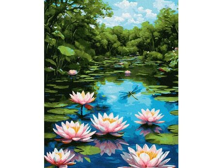 Lotosowy sen nad wodą 40x50 cm malowanie po numerach