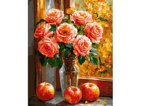 Rozświetlone różanym snem 40x50 cm malowanie po numerach