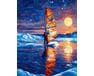 Śnieżny szlak na płynnej tafli 40x50 cm malowanie po numerach