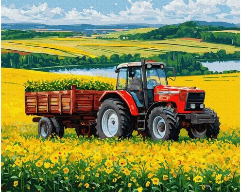 Ciepło pola, rytm maszyny 40x50 cm