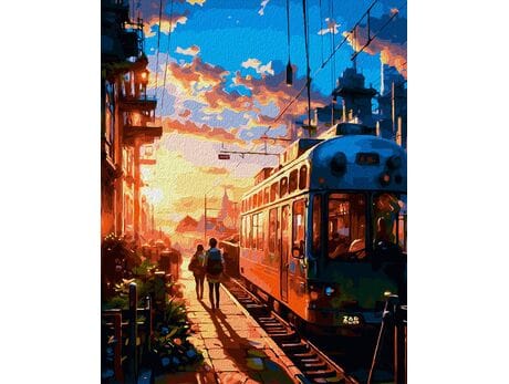 Ostatni kurs w słońcu 40x50 cm malowanie po numerach