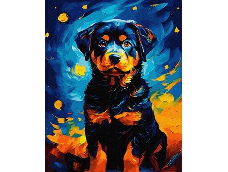 Mieszanka błękitu i łap 40x50 cm malowanie po numerach