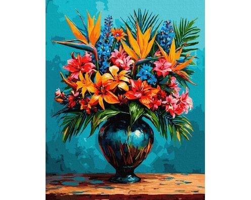 Rajski bukiet w porcelanowym śnie 40x50 cm