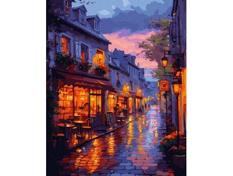 Szmery ulic i zapach kawy 40x50 cm malowanie po numerach