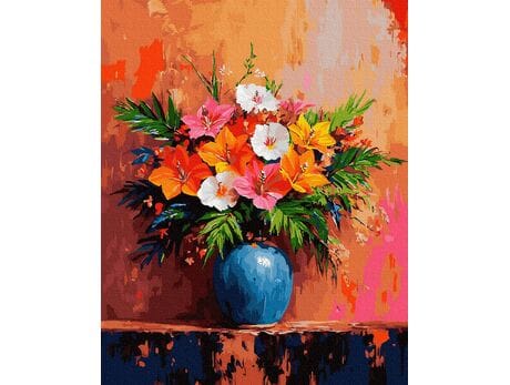 Melodia zaklęta w kwiatach 40x50 cm malowanie po numerach