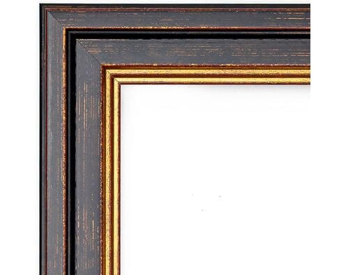 Rama do obrazów 40cm*50cm postarzane ciemne drewno ze złotem 2158