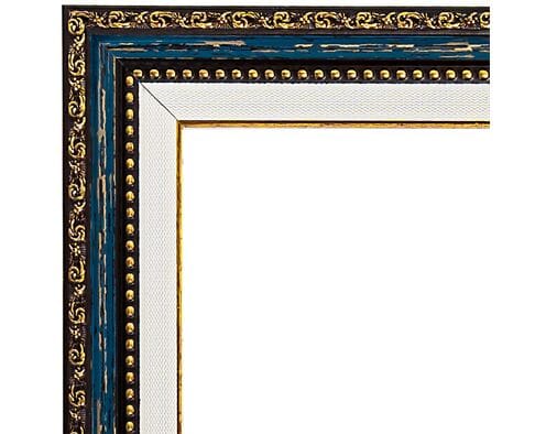 Rama  z passe-partout do obrazów 40cm*50cm postarzane ciemne drewno ze złotem 2431