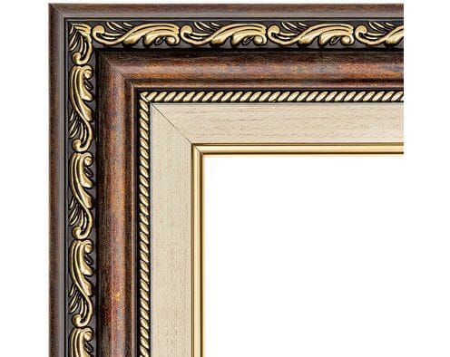 Rama  z passe-partout do obrazów 40cm*50cm orzech ze złotem 2899
