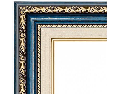 Rama do obrazów 40cm*50cm  z passe-partout postarzane ciemne drewno ze złotem 2905