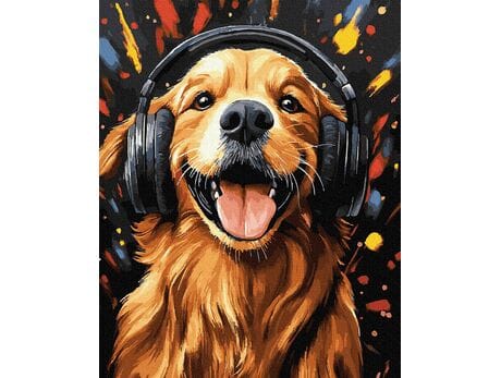 Uszy w trybie techno 40x50 cm malowanie po numerach