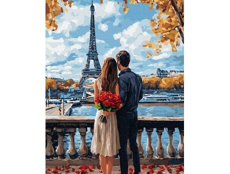 Chwile w Paryżu 40x50 cm malowanie po numerach