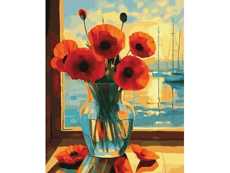 Z widokiem na port 40x50 cm malowanie po numerach