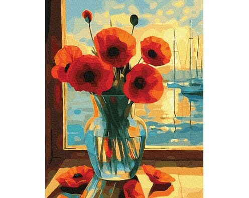 Z widokiem na port 40x50 cm