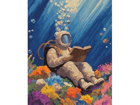Książka na dnie oceanu 40x50 cm malowanie po numerach