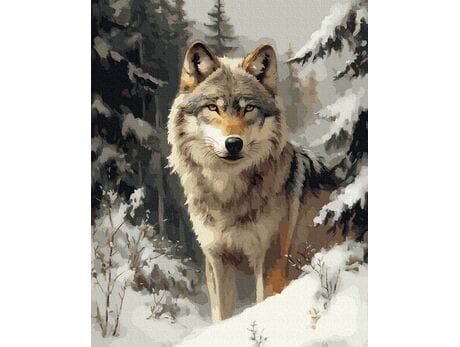 Zimowy zwiad 40x50 cm malowanie po numerach
