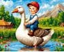Bajka o chłopcu i gęsi 40x50 cm malowanie po numerach