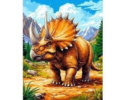 Triceratops z epoki gigantów 40x50 cm