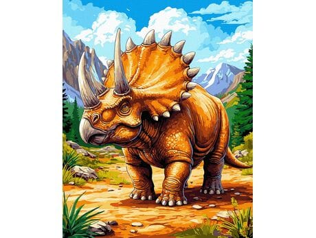 Triceratops z epoki gigantów 40x50 cm malowanie po numerach