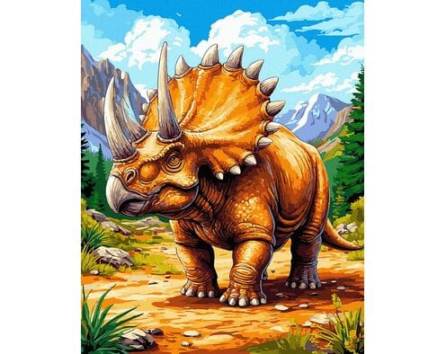 Triceratops z epoki gigantów 40x50 cm
