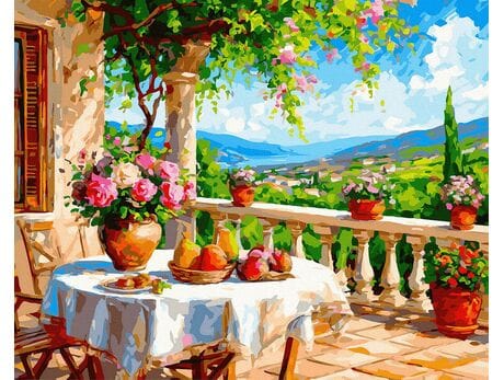 Cisza zielonych wzgórz 40x50 cm malowanie po numerach