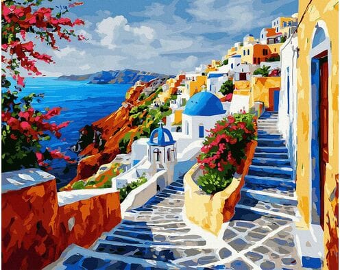 Greckie lato w czerwieni 40x50 cm
