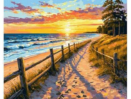 Złoto nad Bałtykiem 40x50 cm malowanie po numerach