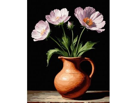 Subtelność w czerni 40x50 cm malowanie po numerach