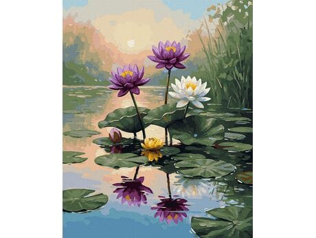 Szept wodnych kwiatów 40x50 cm malowanie po numerach