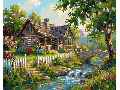 Swojski zakątek 40x50 cm malowanie po numerach