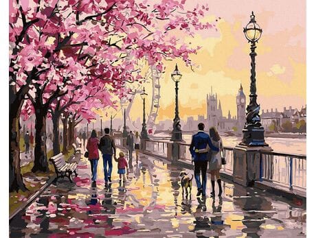 Spacer z widokiem na London Eye 40x50 cm malowanie po numerach