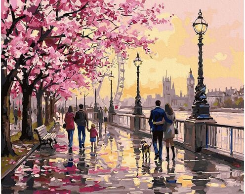 Spacer z widokiem na London Eye 40x50 cm