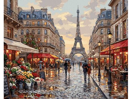 Krople nad stolicą miłości 40x50 cm malowanie po numerach