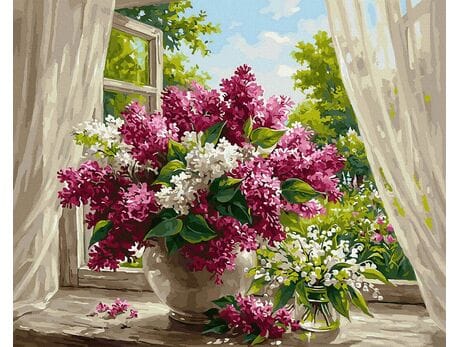 Parapet pełen wiosny 40x50 cm malowanie po numerach