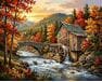 Złota godzina nad młynem 40x50 cm malowanie po numerach