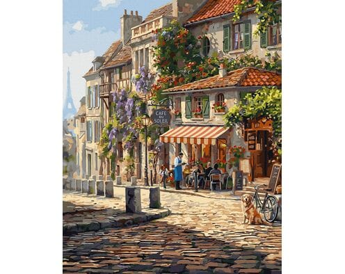 Paryska kafejka w słońcu 40x50 cm