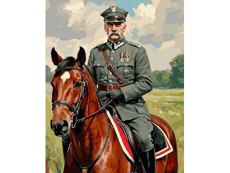Marszałek Piłsudski w naturze 40x50 cm malowanie po numerach