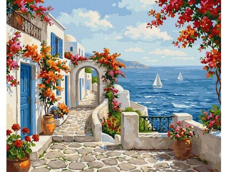 Grecka poezja kolorów 40x50 cm malowanie po numerach