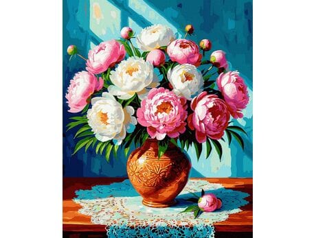 Sekret turkusowego tła 40x50 cm malowanie po numerach