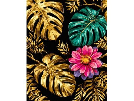 Złoty Szept Tropików 40x50 cm malowanie po numerach