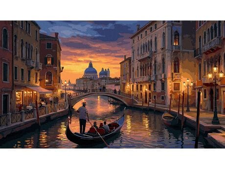 Cienie i światła Wenecji 40x70 cm malowanie po numerach