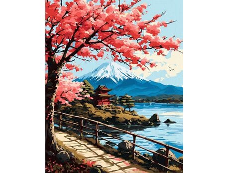 Kwitnący szczyt 50x65 cm malowanie po numerach