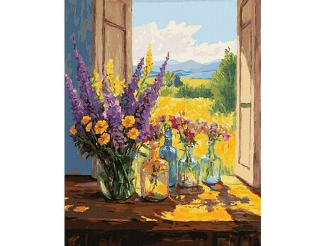 Łąka wpuszczona do domu 50x65 cm malowanie po numerach