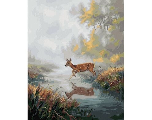 Skokami przez mgłę 40x50 cm