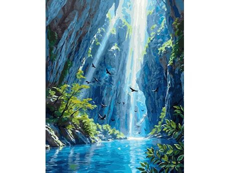 U podnóży fiordu 40x50 cm malowanie po numerach