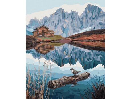 Góry i woda 40x50 cm malowanie po numerach